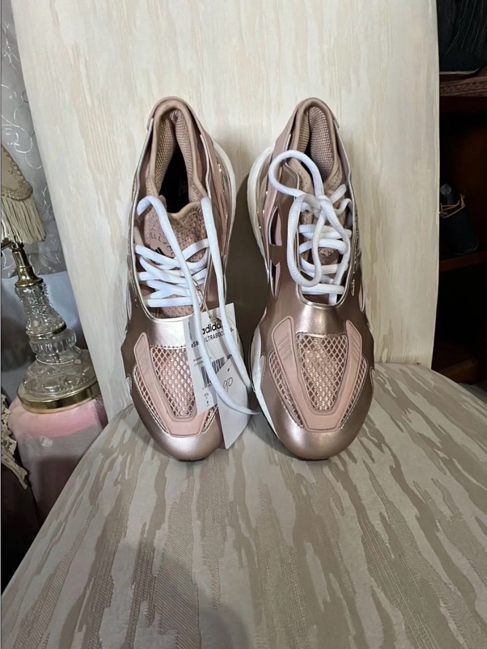 adidas Women Rose Gold Metallic Athletic Sneakers